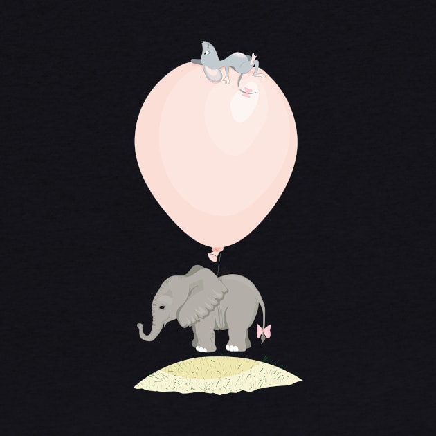 Elephant and flying mouse by RebecaZum